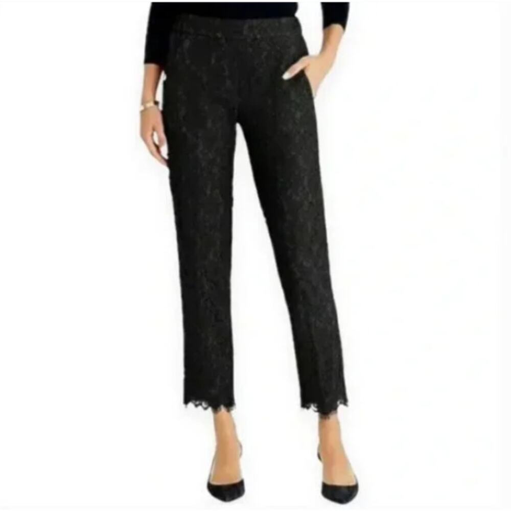 J. Crew Easy Pant in Black Lace Size 4